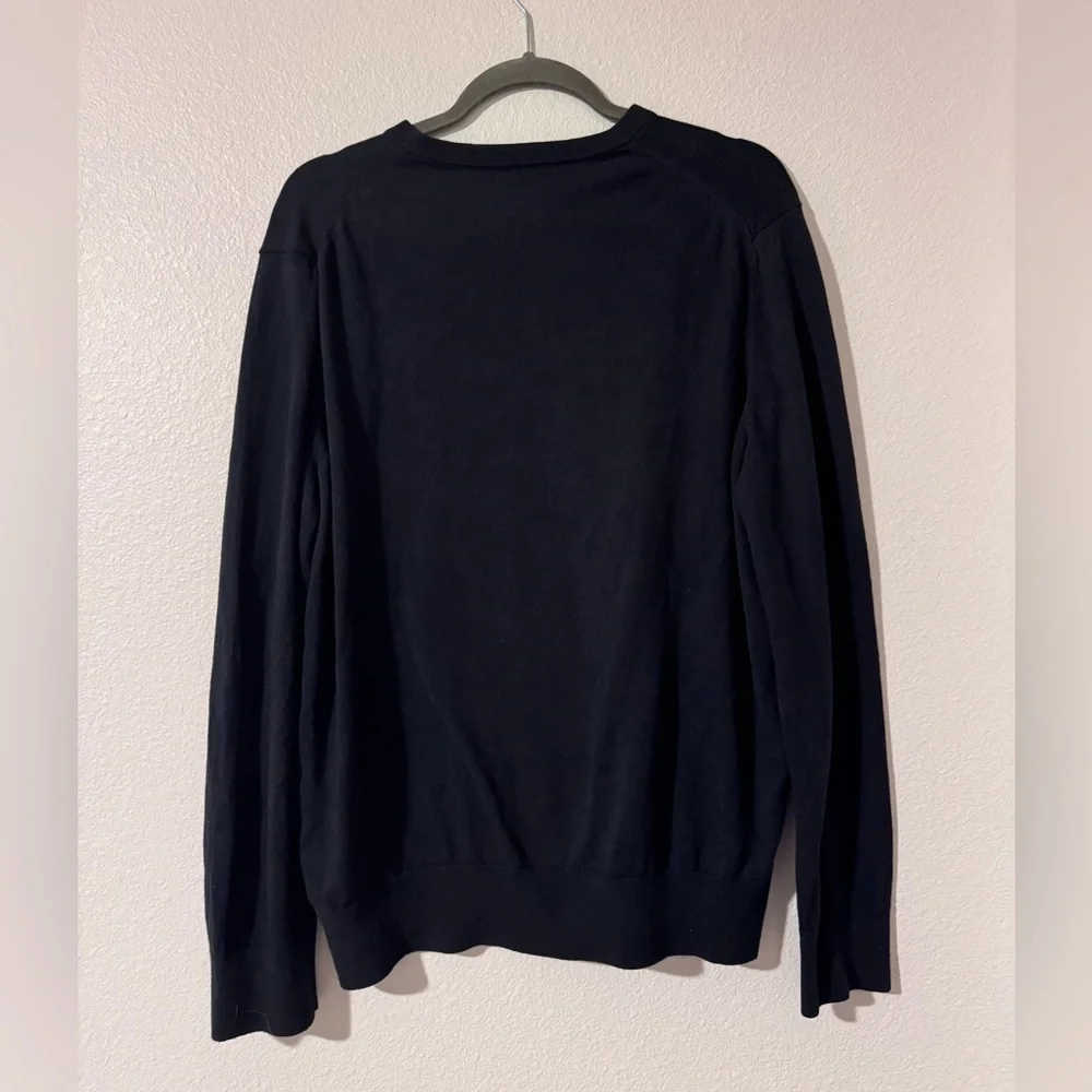 Banana Republic Black SILK COTTON CASHMERE V-NECK SWEATER Size XL Men’s